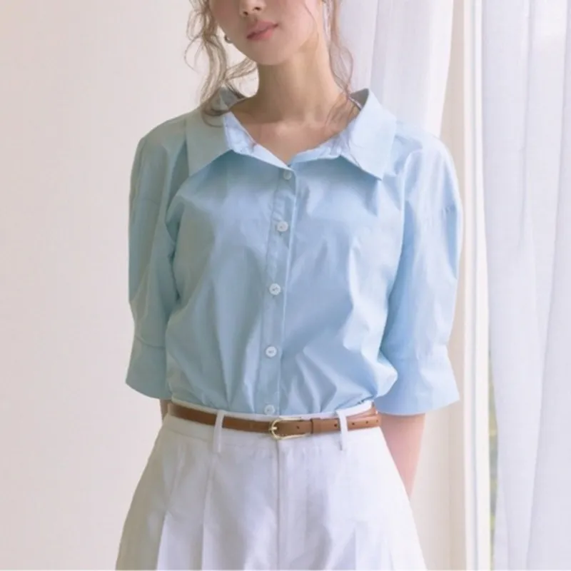 Cropped Casual Cotton Short Sleeves