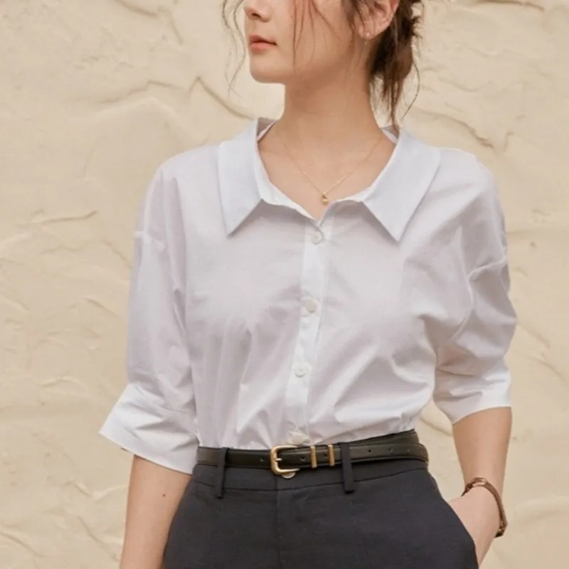 Cropped Casual Cotton Short Sleeves