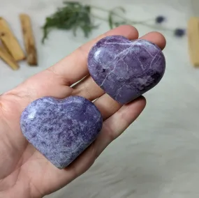 Lepidolite Heart Carvings