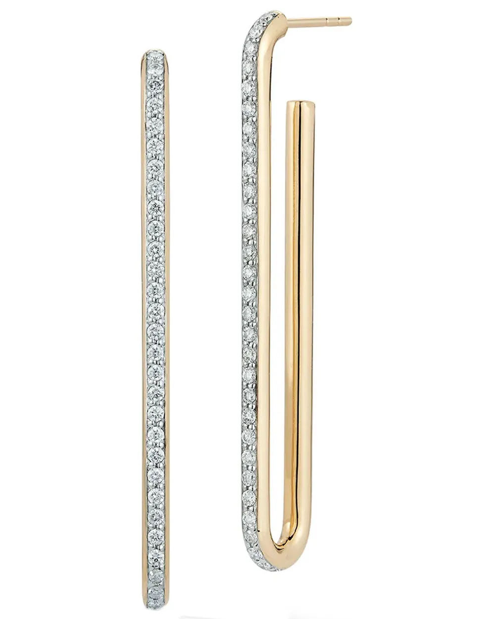 Diamond Single Chain Earrings