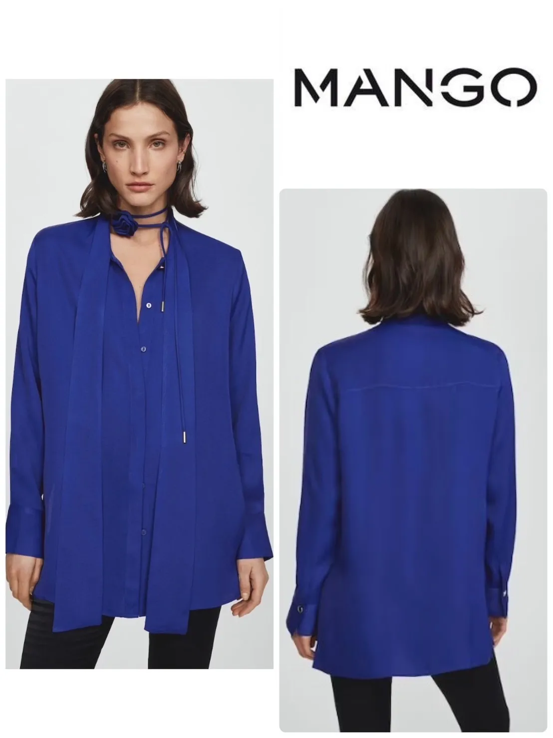 Long Sleeves Plain Party Style Elegant Dress from MANGO