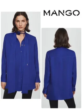 Long Sleeves Plain Party Style Elegant Dress from MANGO