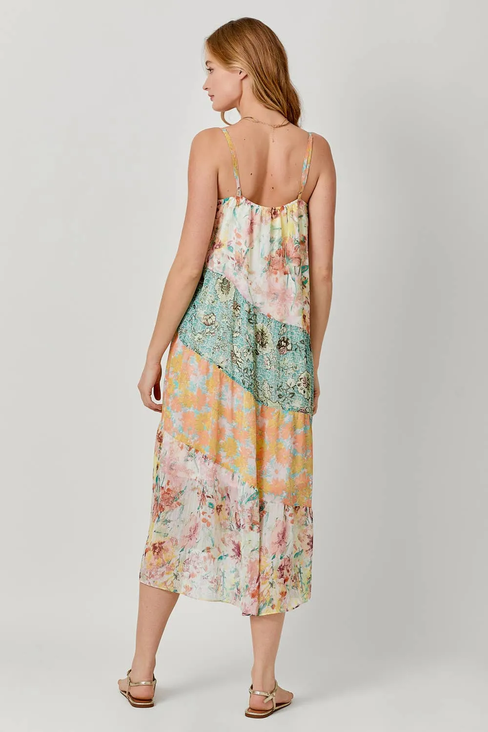 Mystree 60071 Print Mixed Maxi Dress Medium Floral Mix