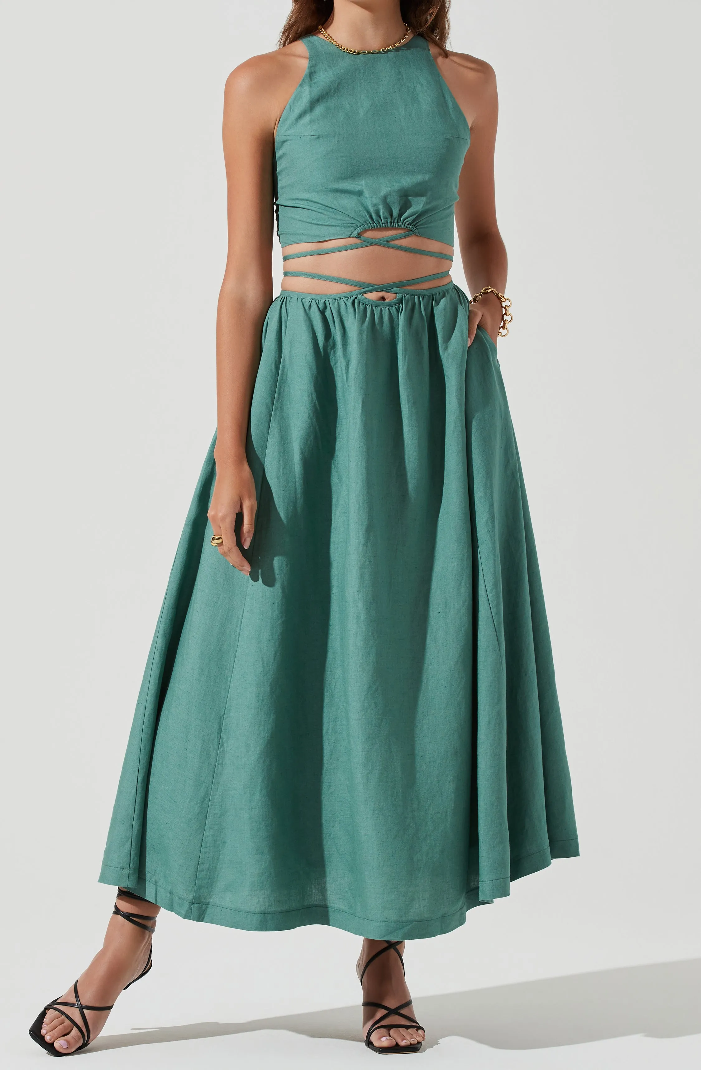 Tie Waist Maxi Skirt with Elegant Style