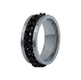 Men's Black Chain Link Anxiety Ring