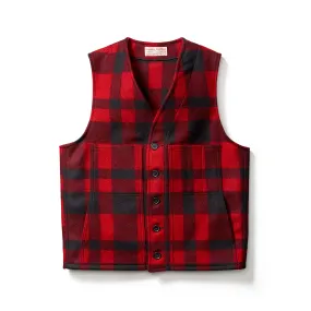 Men's Medium Red/Black Mackinaw Wool Vest