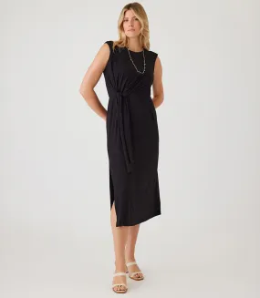 Midi Dress with Waist Tie