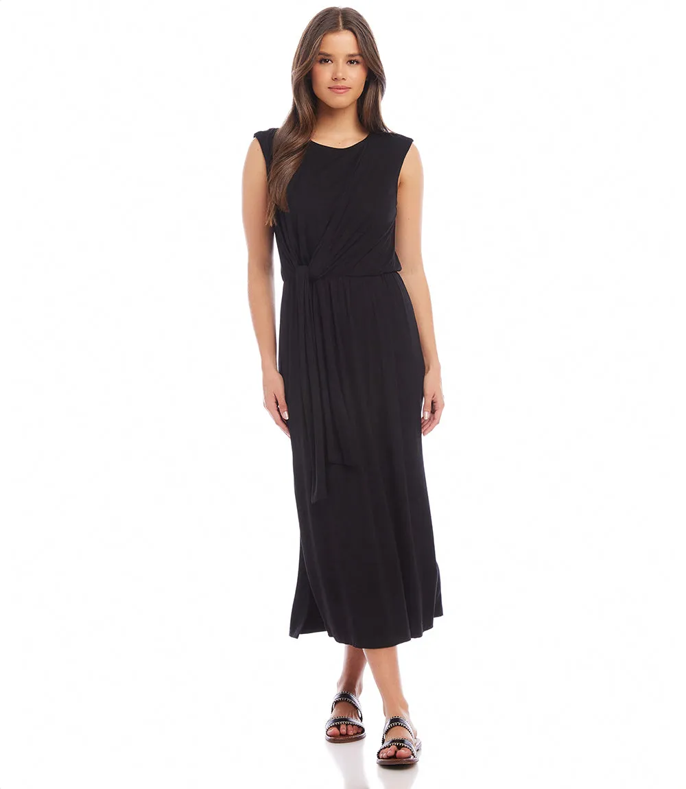 Midi Dress with Waist Tie