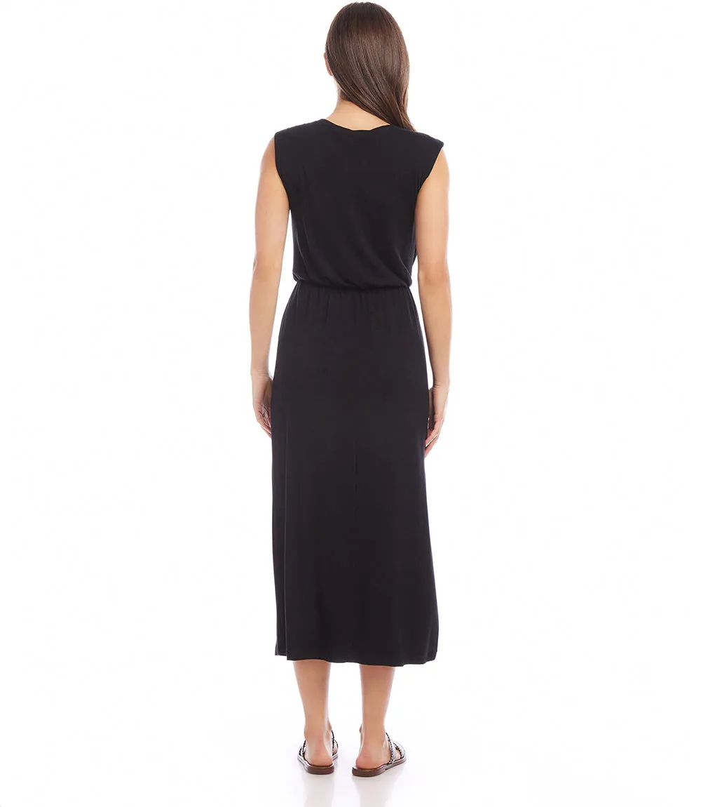 Midi Dress with Waist Tie