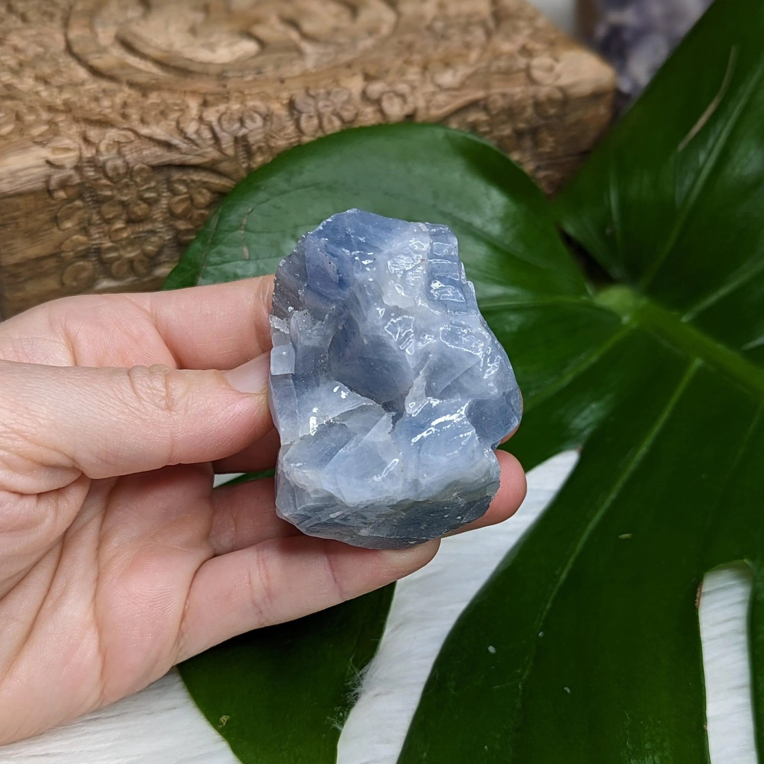 Blue Raw Calcite Mexico Free-Form Specimen