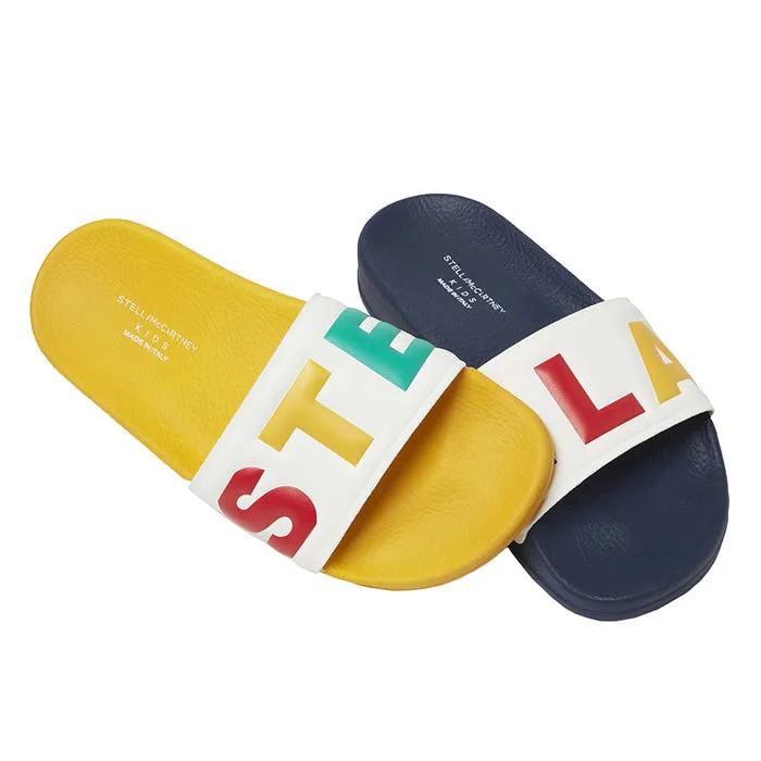 Multicolored Child Logo Slide Sandals by Stella McCartney