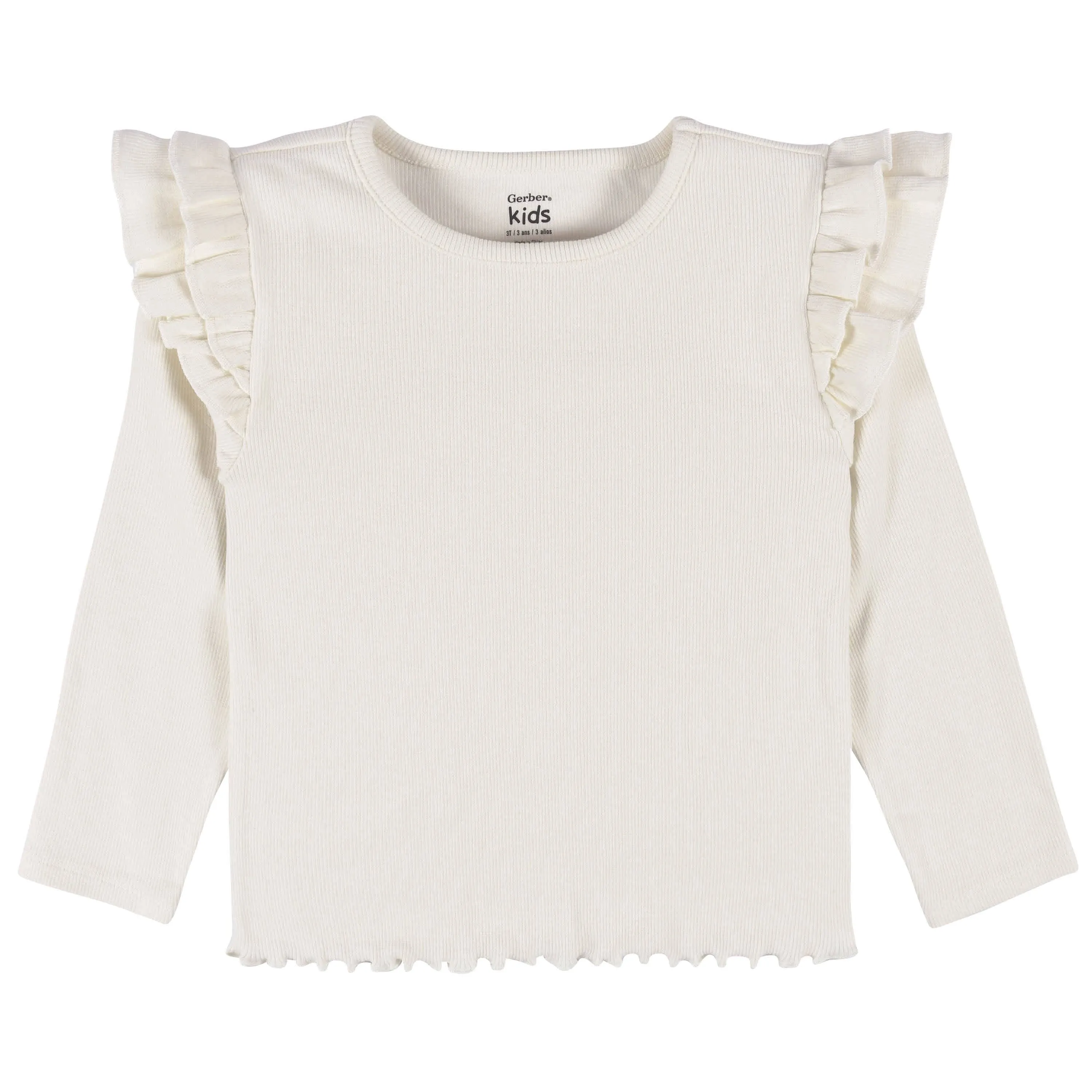 Mustard Floral Ruffle Tops for Infant & Toddler Girls