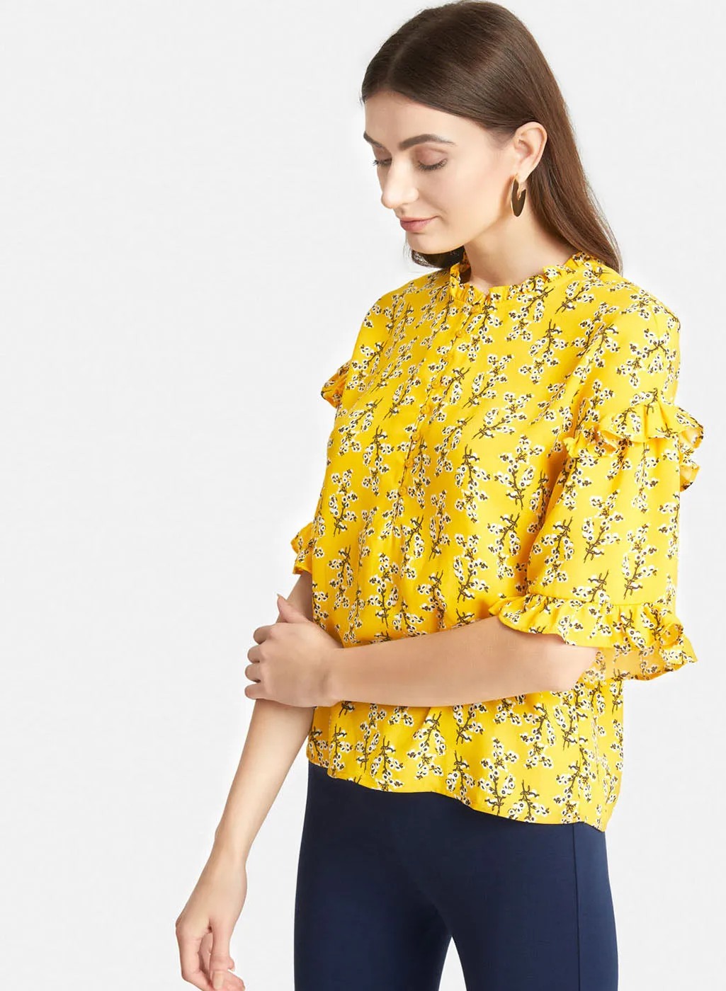 Top with Ruffle Accents