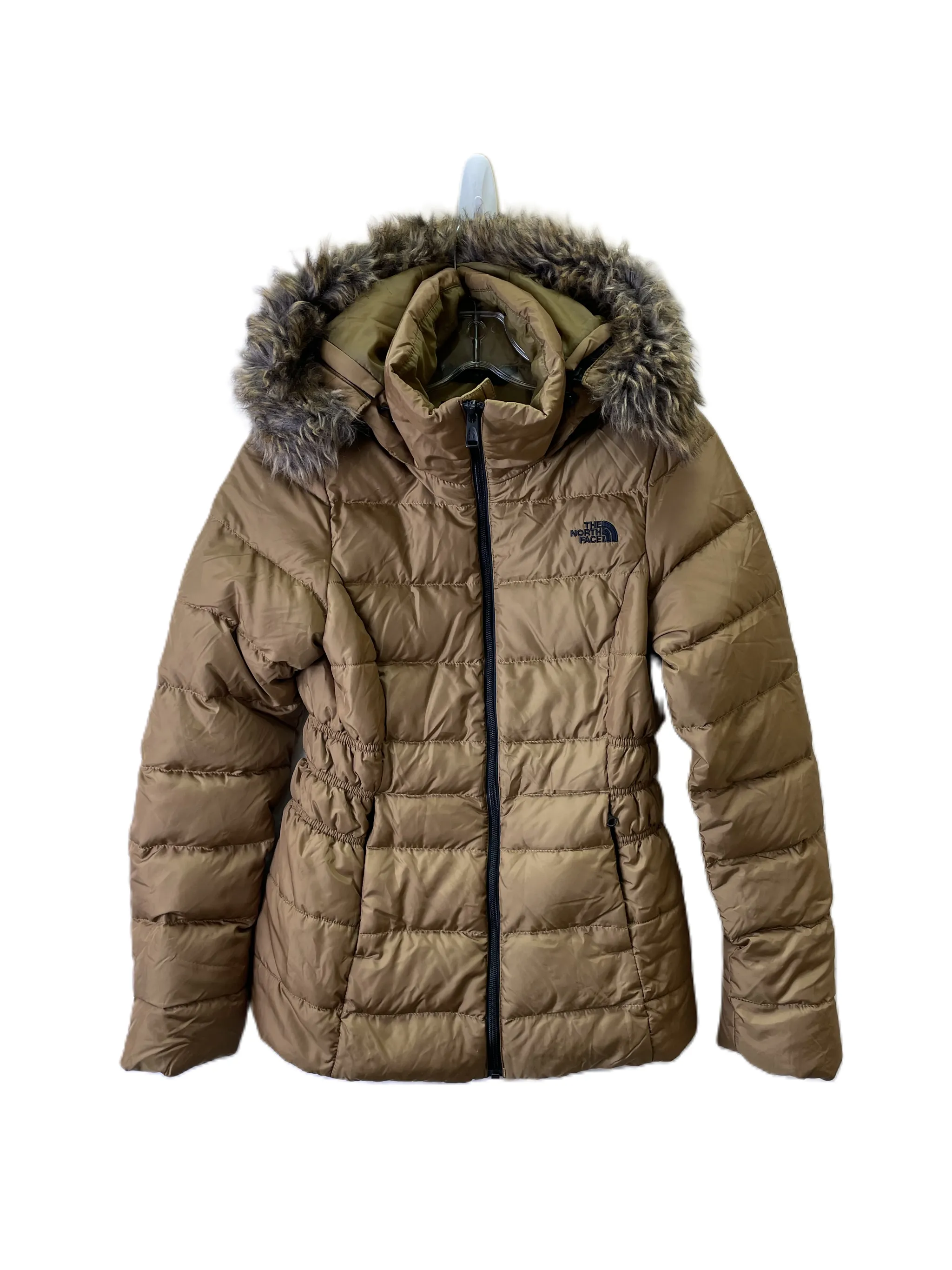 Gold Quilted Puffer Jacket By The North Face, Xs