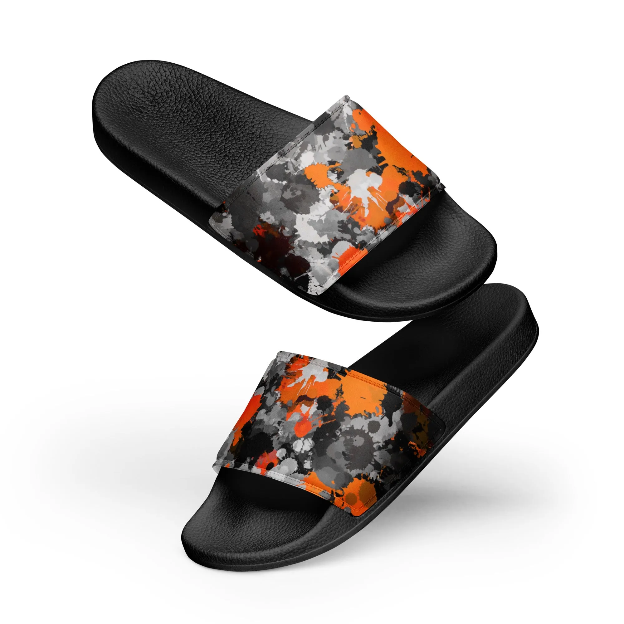 Orange Grey Men's Slide Sandals