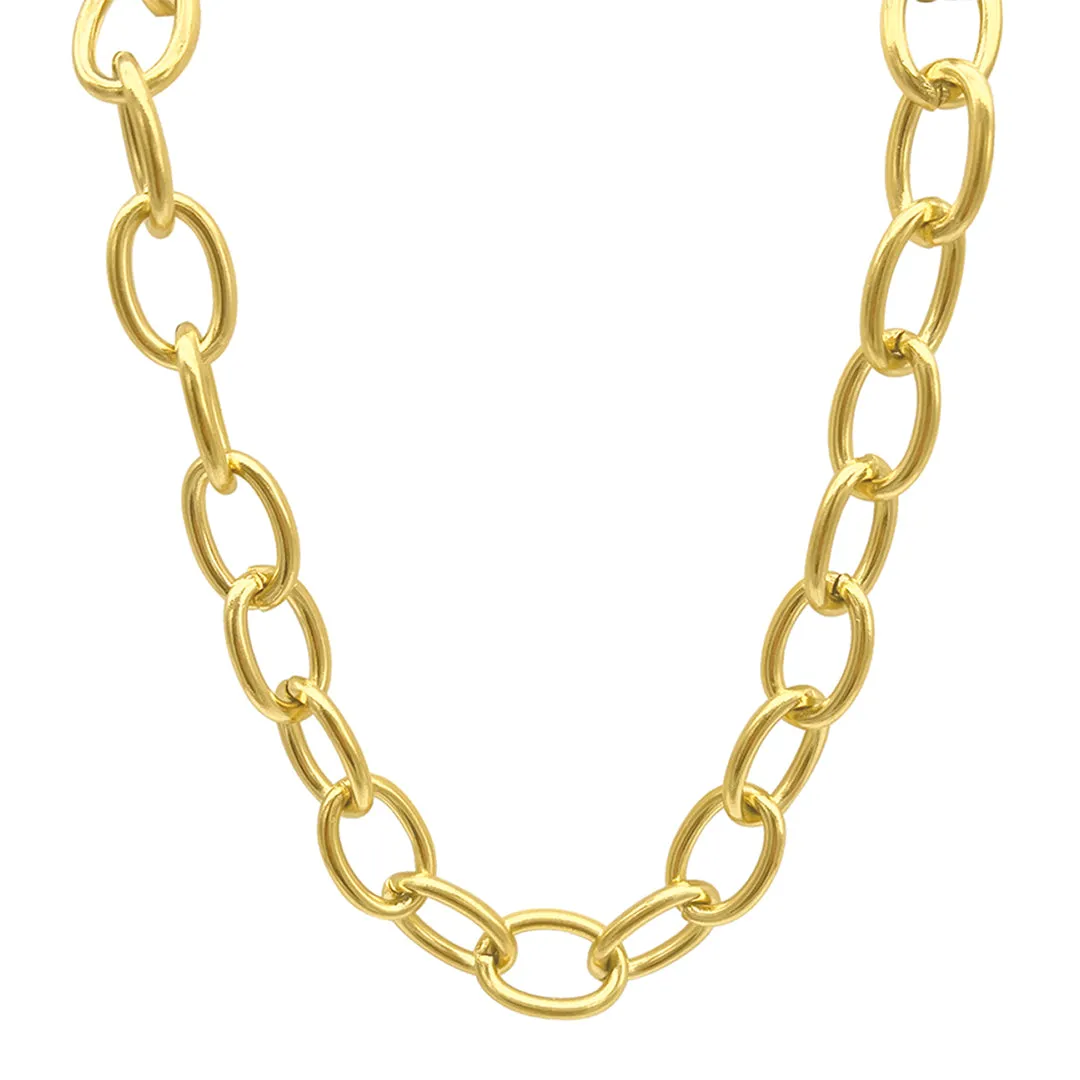 Gold Oval Link Chain Necklace