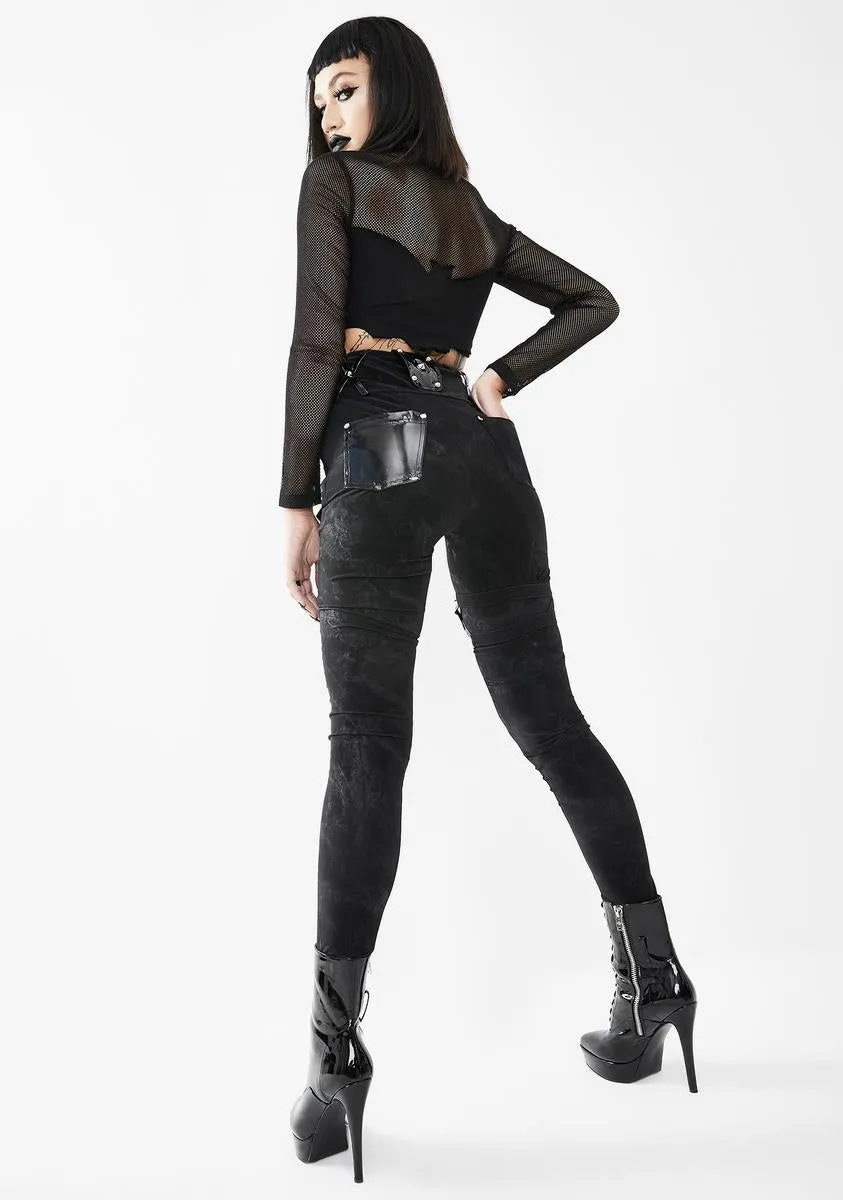 Pentagram Leg Harness Skinny Pants