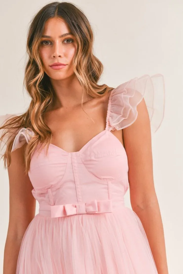 Pink Organza Maxi Dress