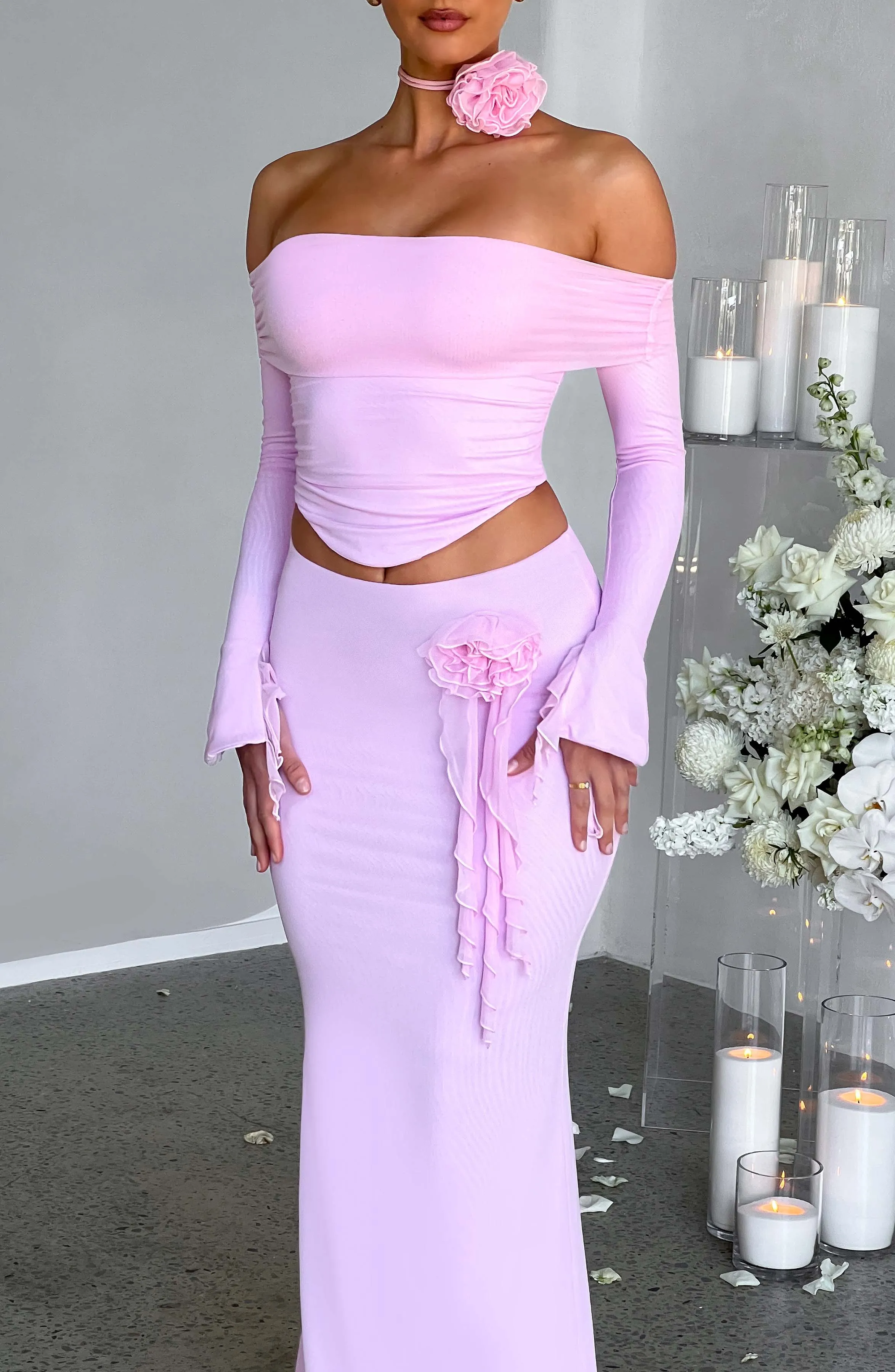 Pink Deema Maxi Skirt