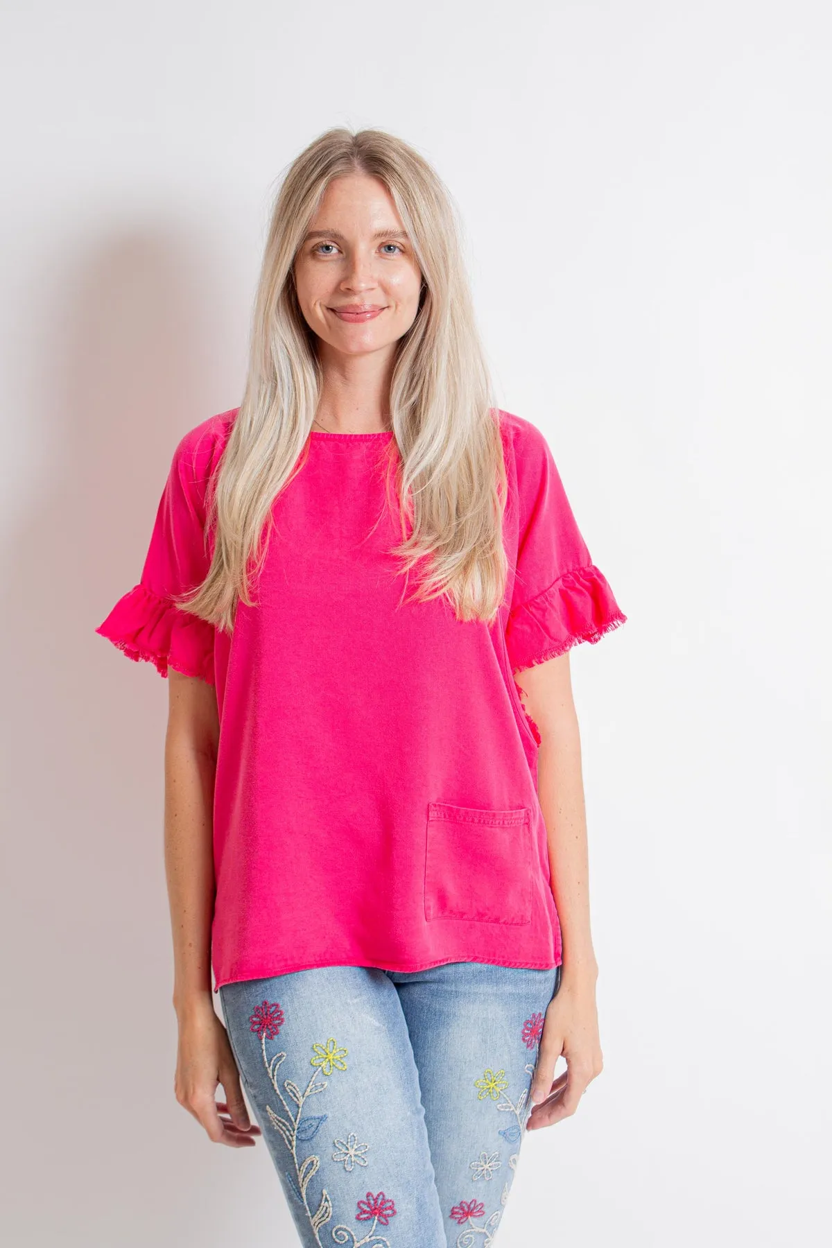 Pink Ruffle Shirt