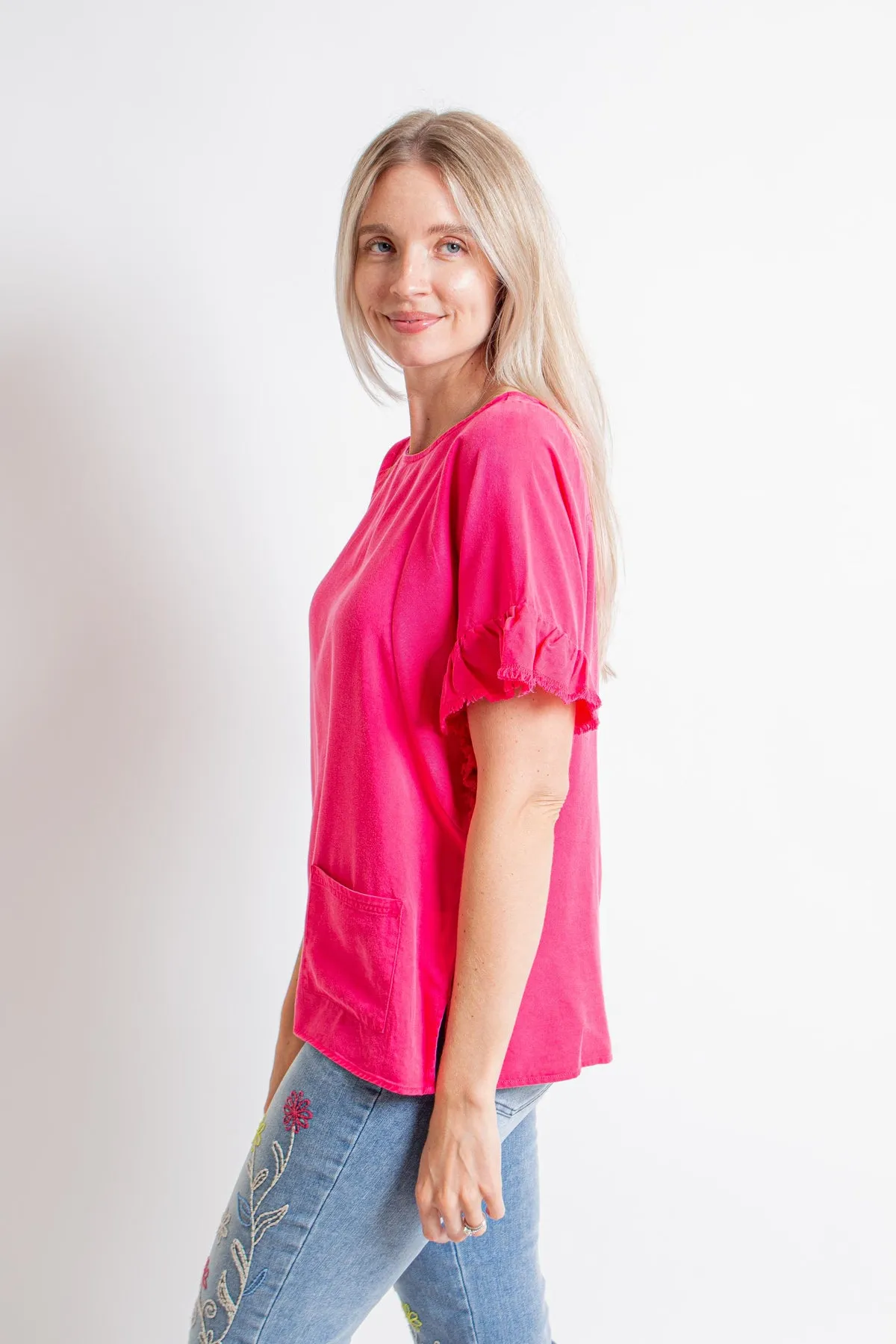 Pink Ruffle Shirt