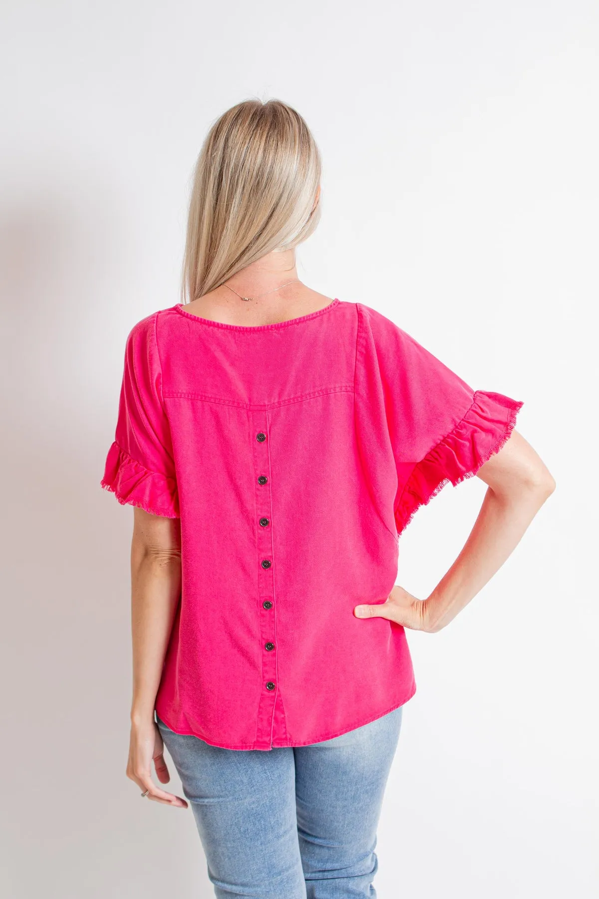 Pink Ruffle Shirt