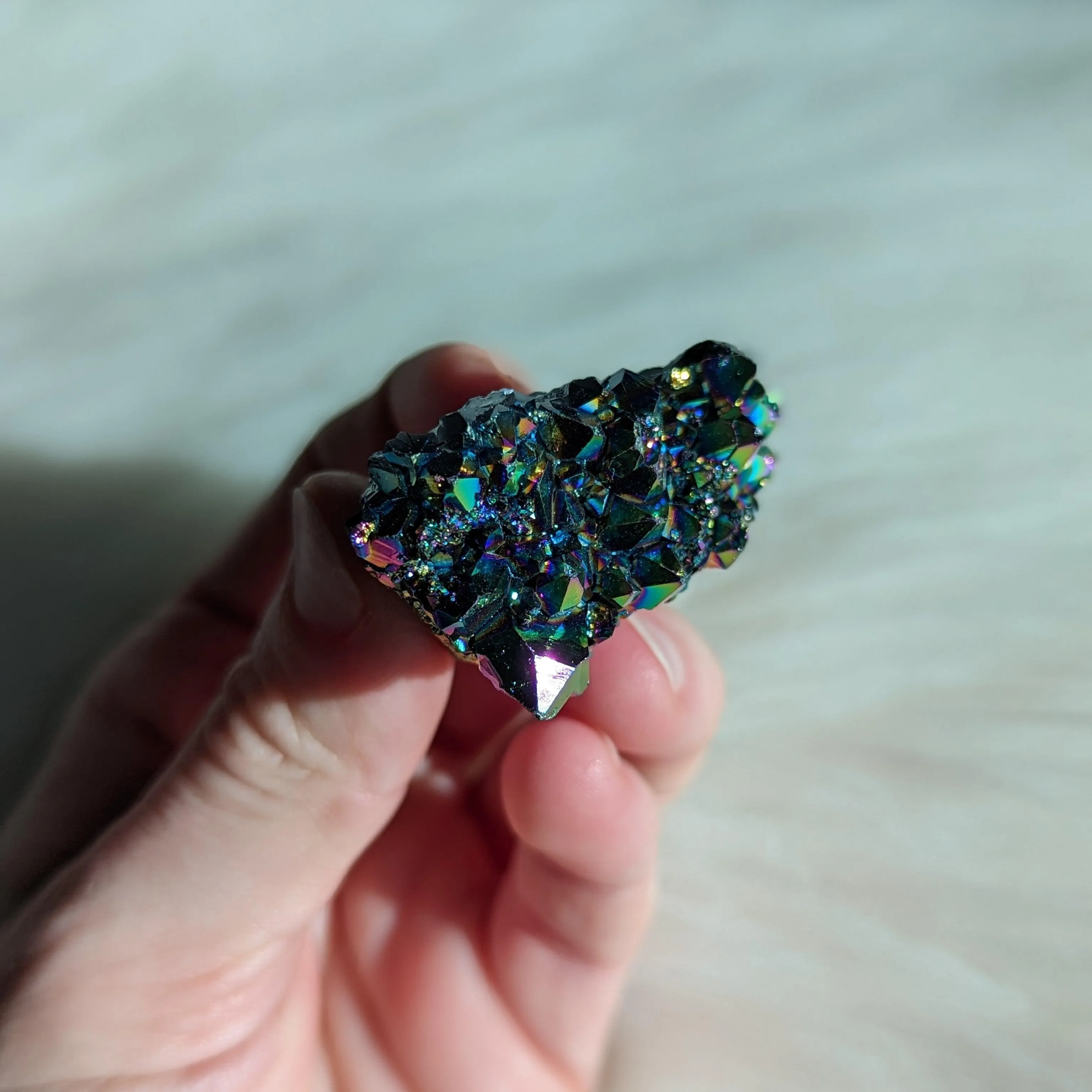 Colorful Aura Amethyst Cluster #2