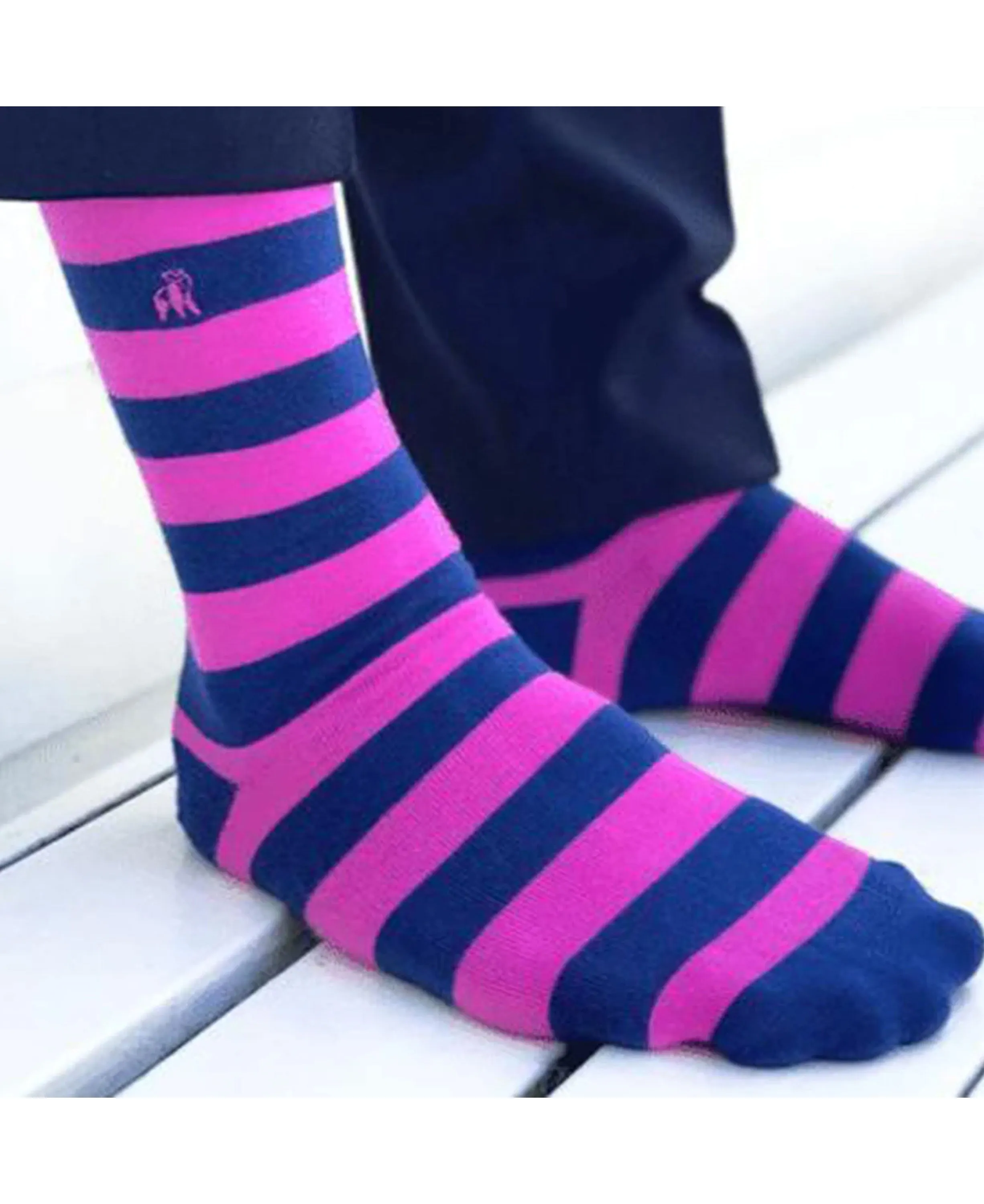 Pink Striped Socks