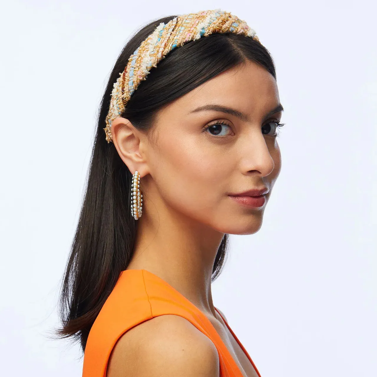 Playa Stripe Tweed Bessette Headband by Lele Sadoughi