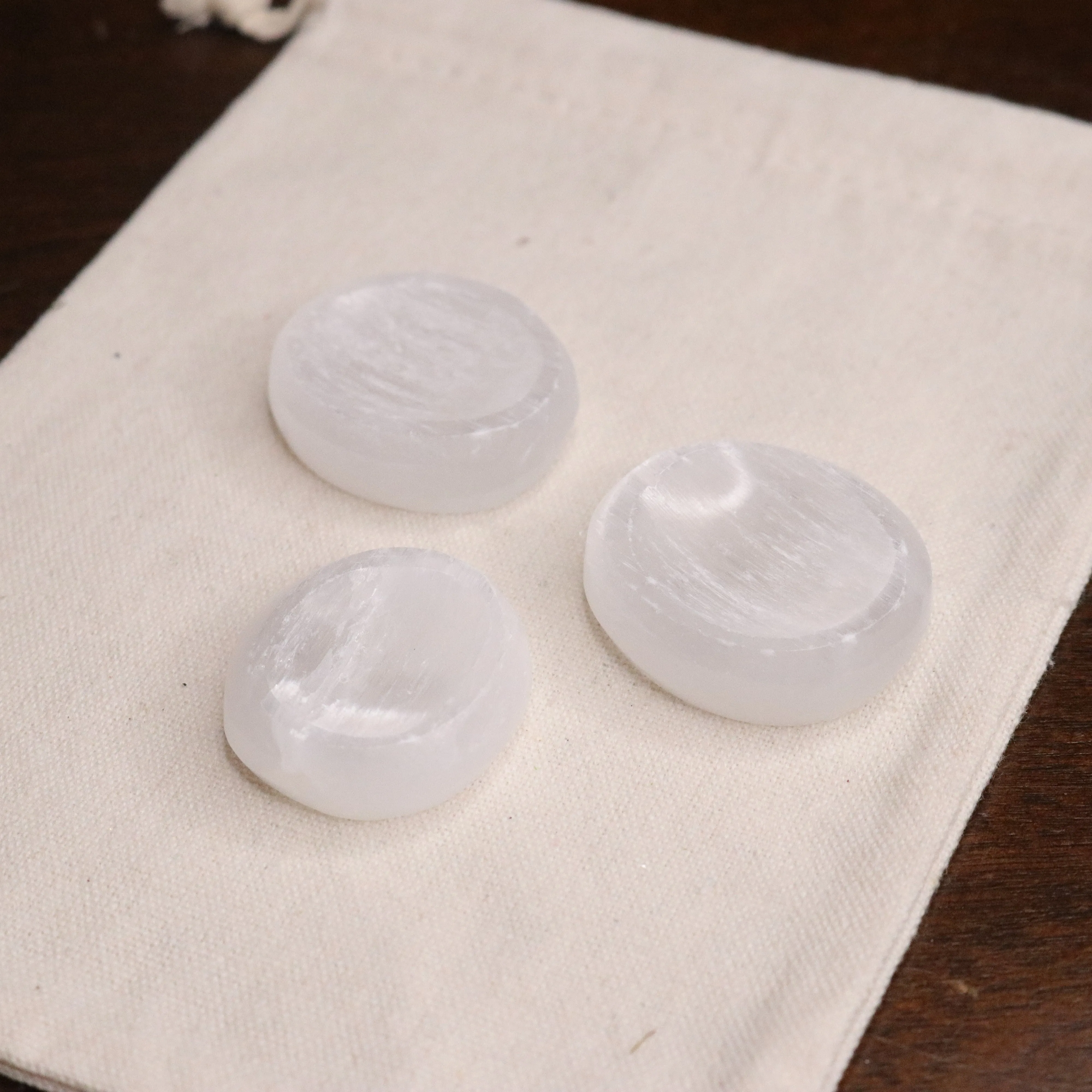 Selenite Worry Stones