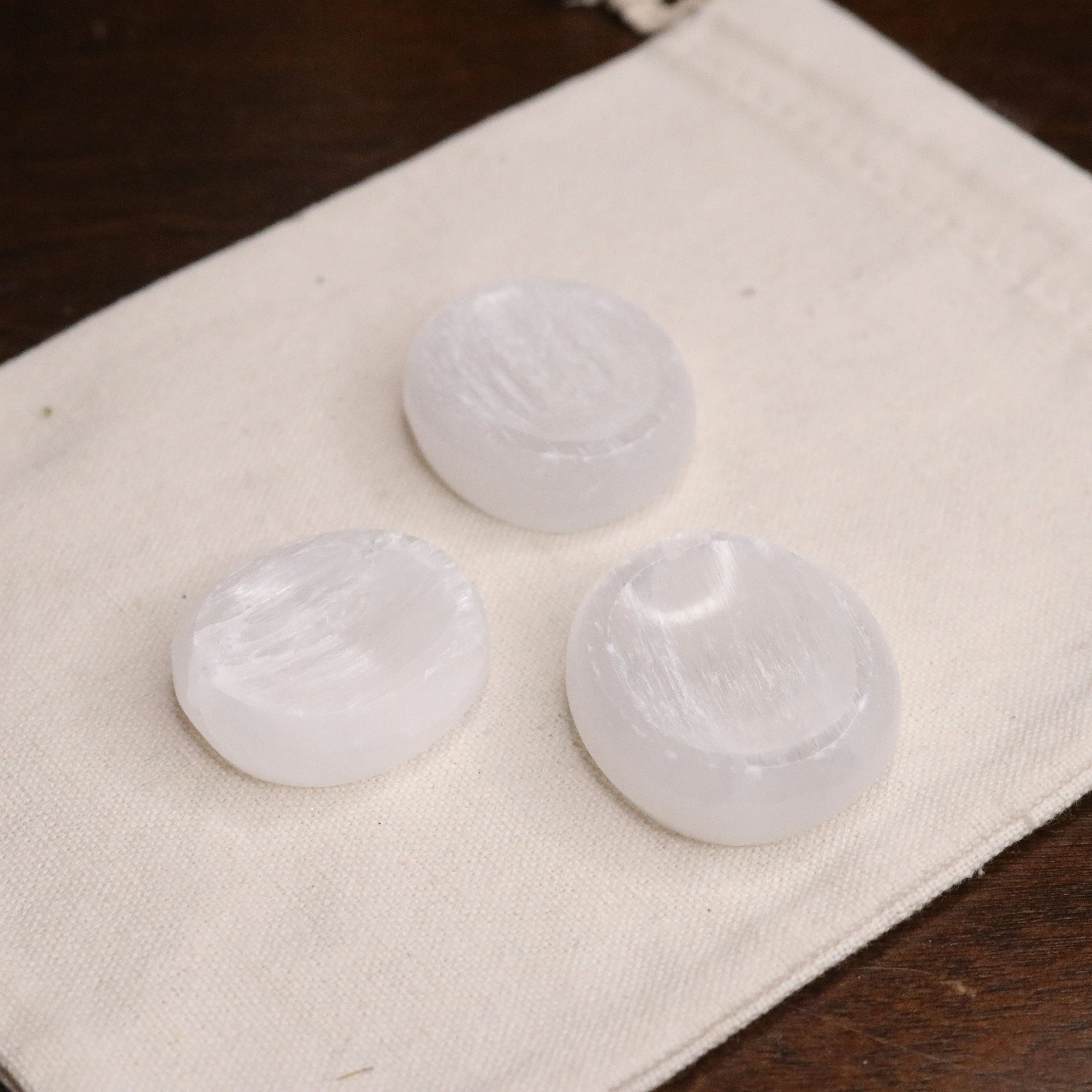 Selenite Worry Stones