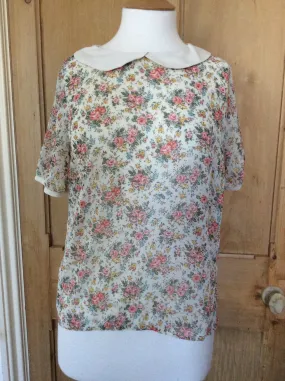 Floral Chiffon Elegant Short Sleeve