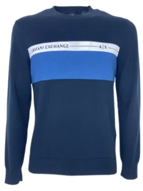 Pullover men's blue with front logo