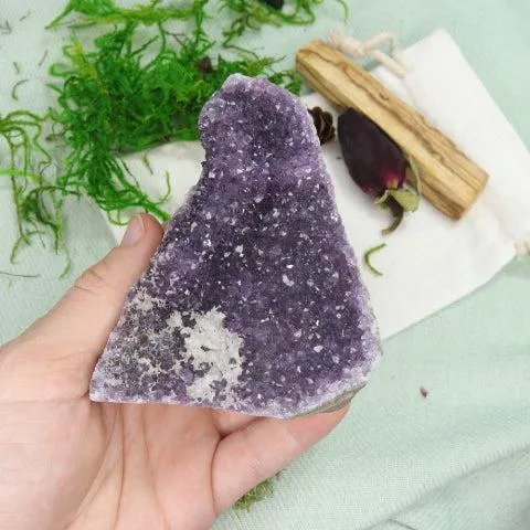 Uruguay Dark Purple Amethyst Display Specimen with Micro Druze Crystals