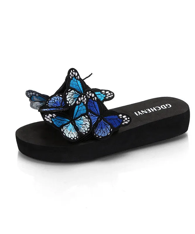 Red Butterfly Slide Sandals with European-American Style