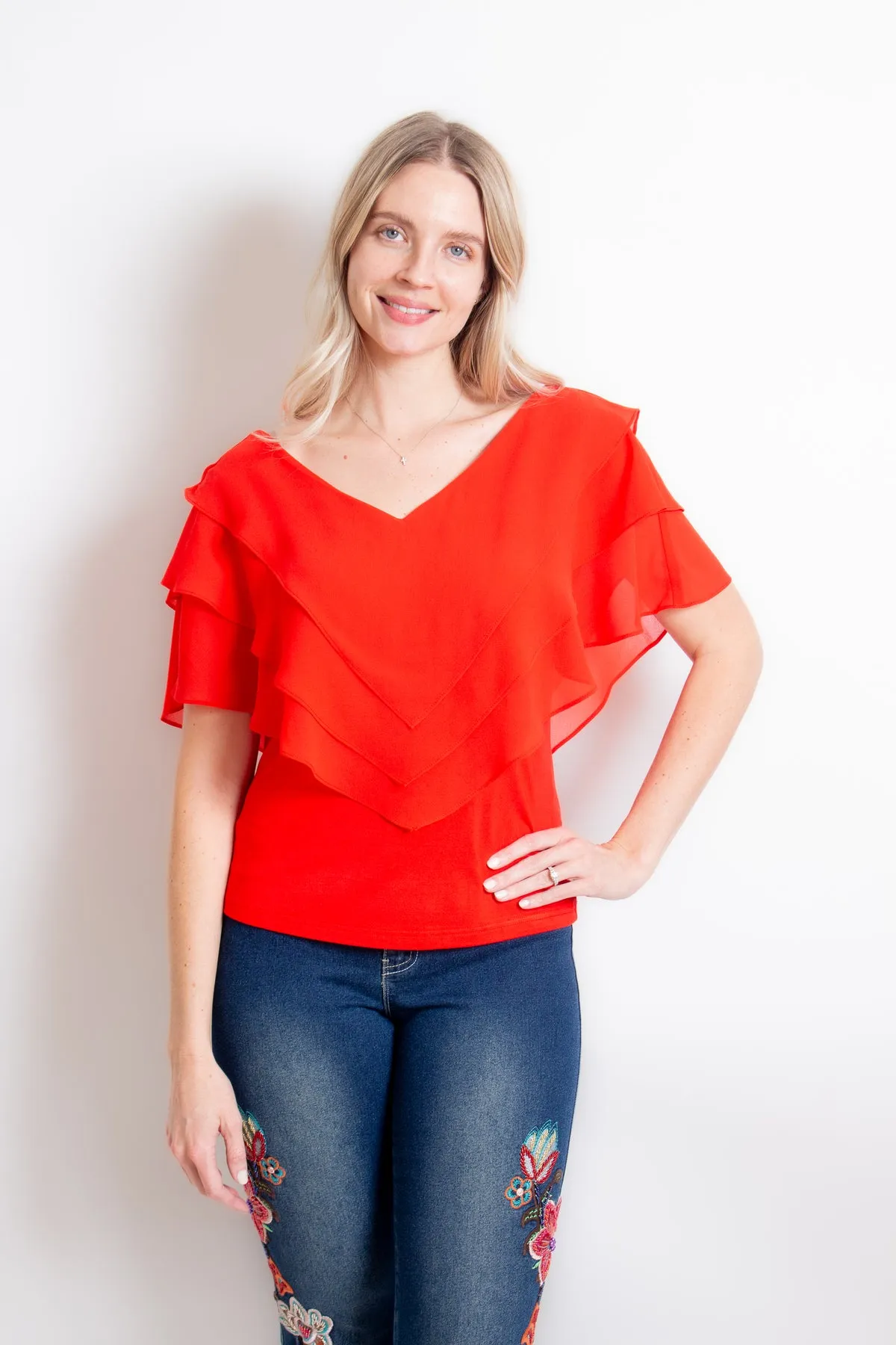 Red Ruffle Top Kate