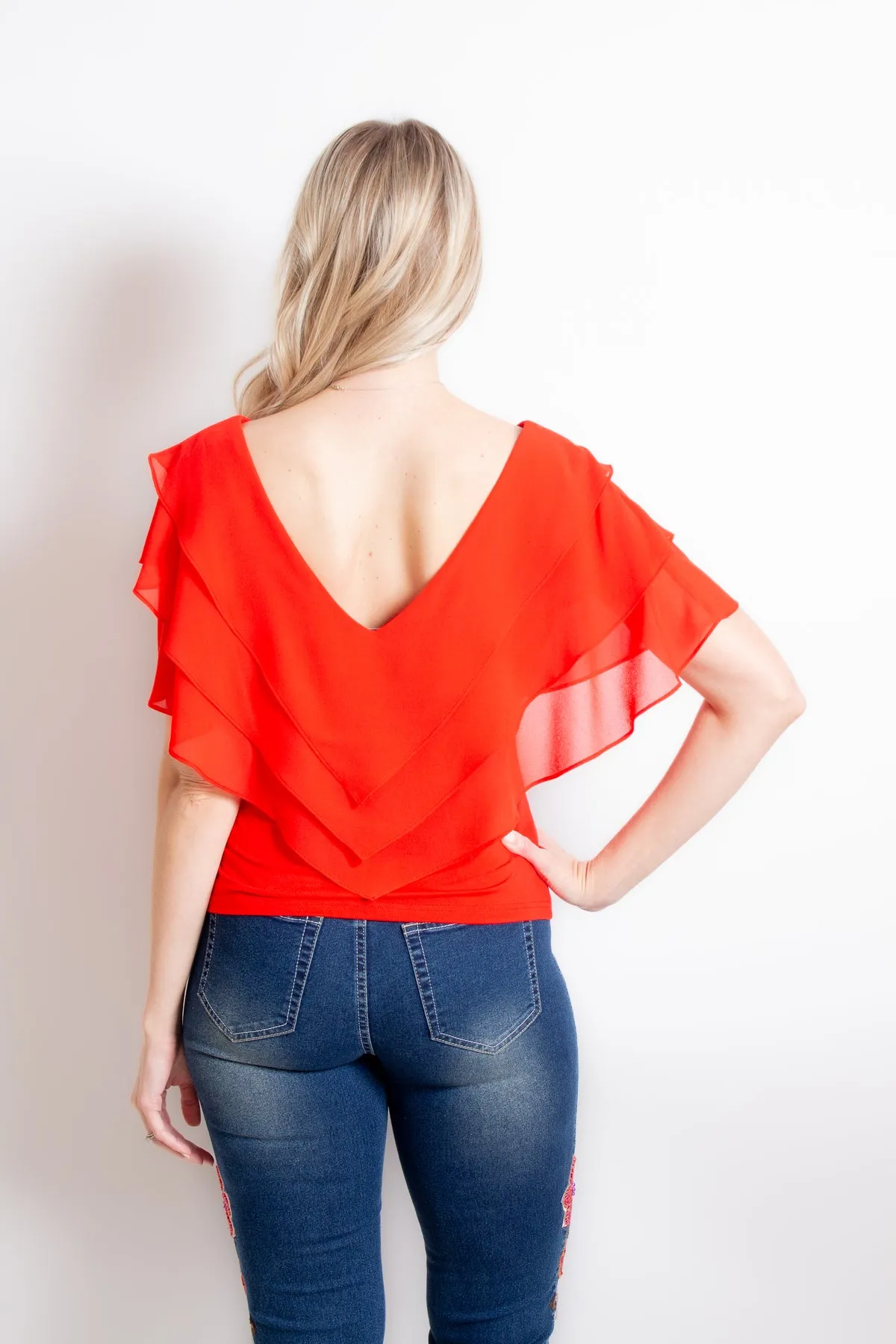 Red Ruffle Top Kate