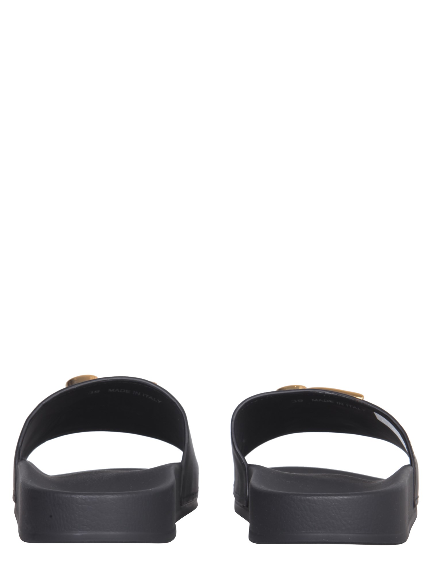 DSQUARED Metal Logo Leather Slides