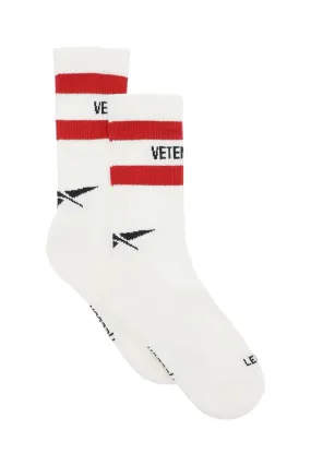 Intarsia Ribbed Logo Socks