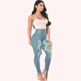 Women's Ripped Skinny Jeans Pants