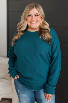 Teal Rule The Room Pullover Top