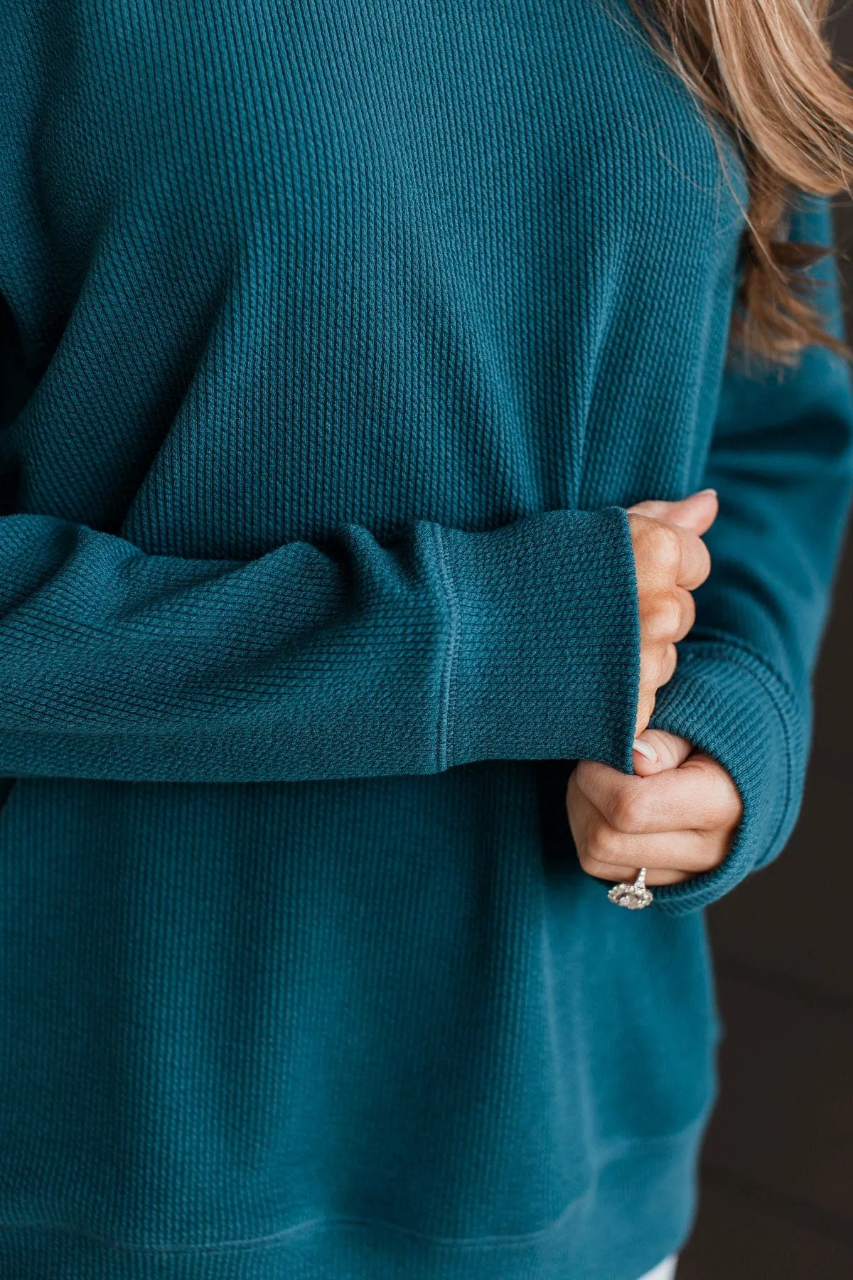 Teal Rule The Room Pullover Top