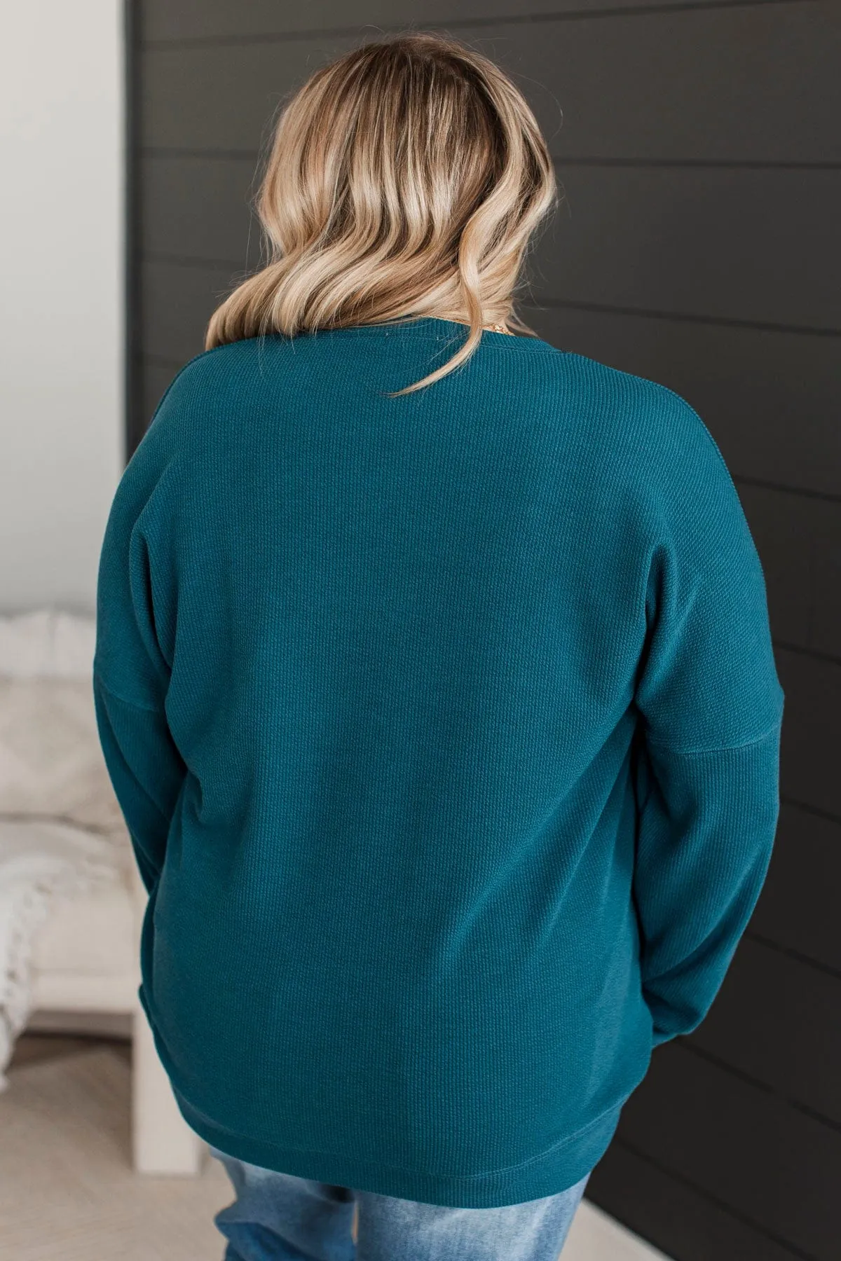 Teal Rule The Room Pullover Top