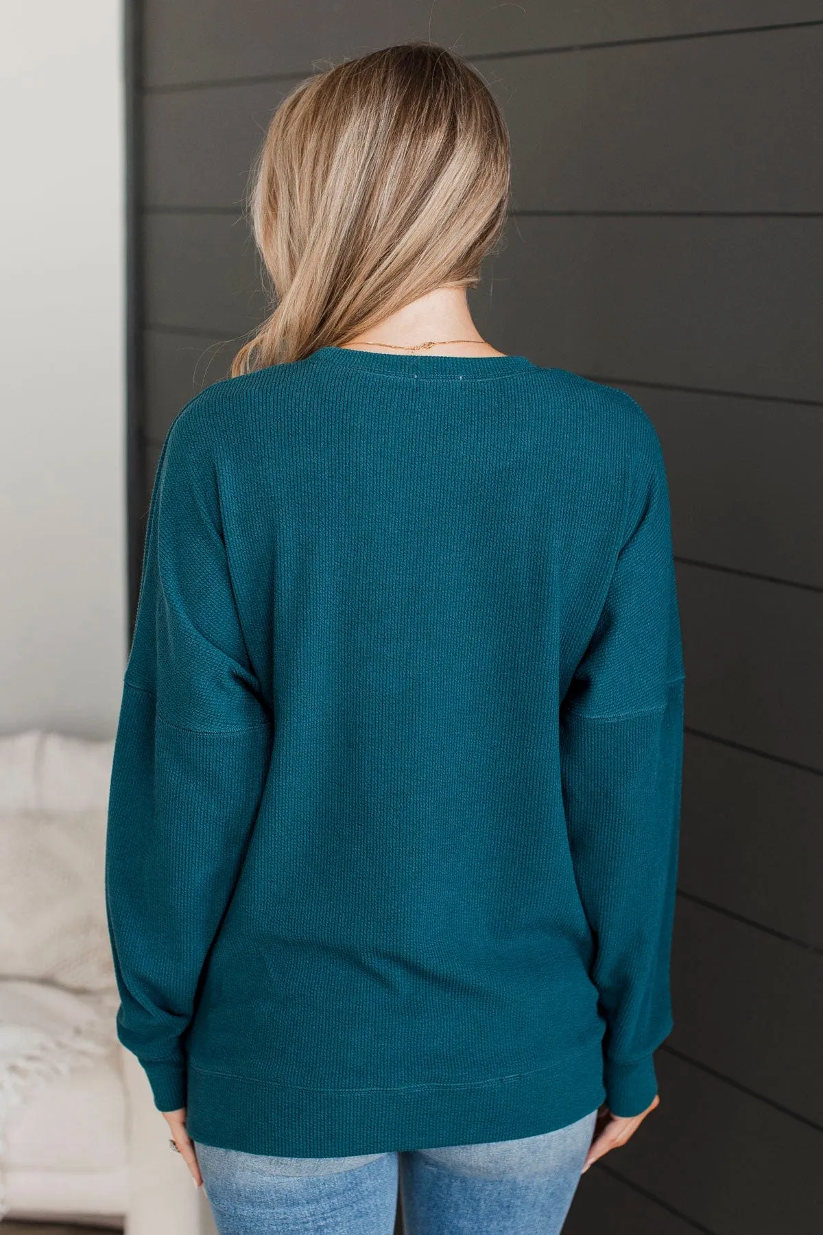 Teal Rule The Room Pullover Top