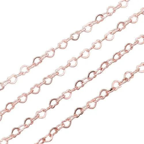 Rose Gold Decorative Handmade Brass Chain with Heart Link (1.8x2.4mm)