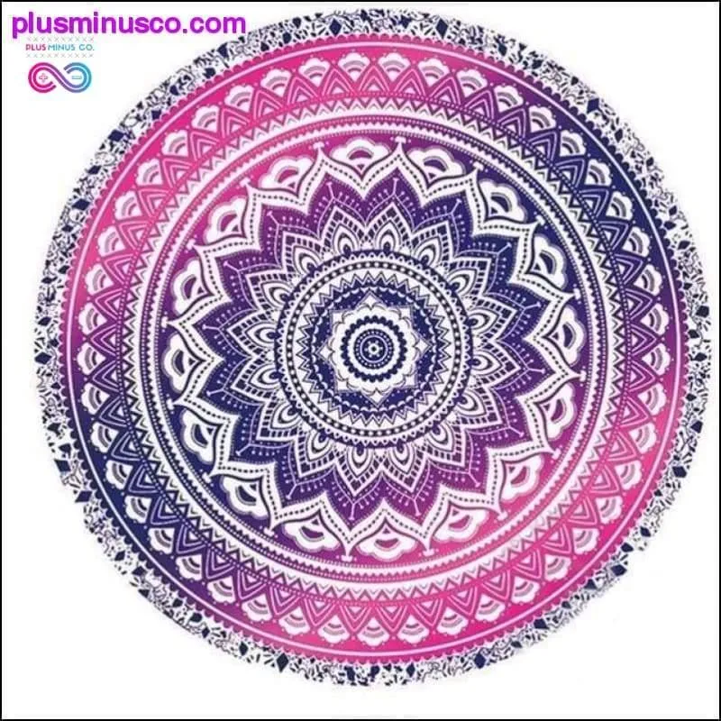 Round Summer Beach Mandala Throw Rug