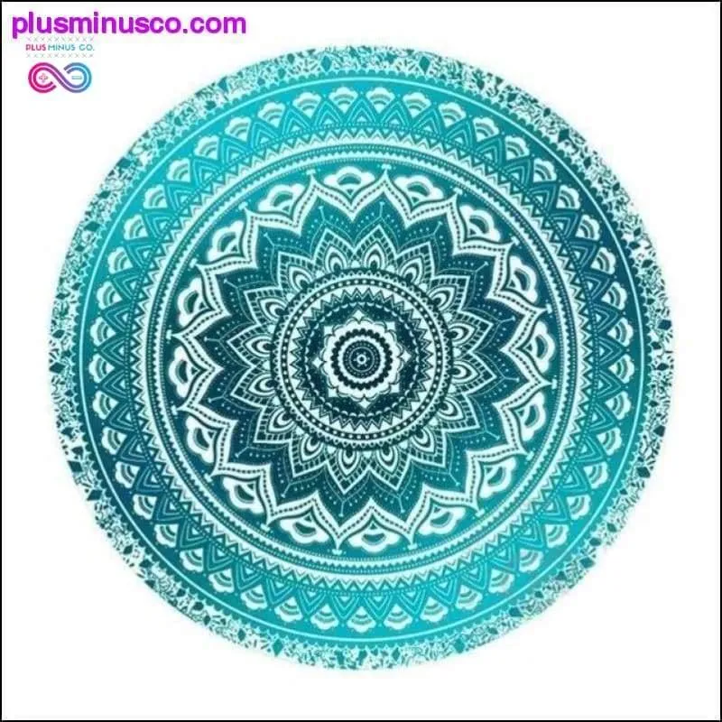 Round Summer Beach Mandala Throw Rug