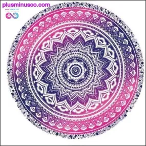 Round Summer Beach Mandala Throw Rug