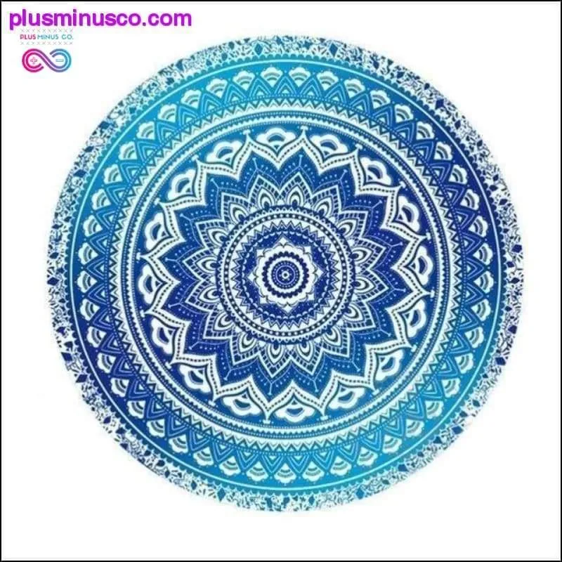 Round Summer Beach Mandala Throw Rug