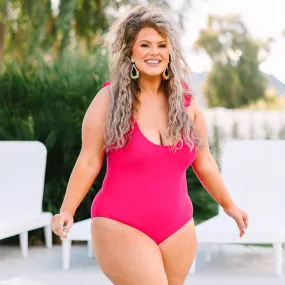 Hot Pink Ruffle Swimsuit